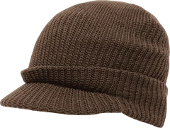 Decky 605 GI Jeep Beanie with Visor - Brown - Brown / One Size Fits Most