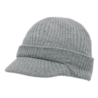 Decky 605 GI Jeep Beanie with Visor - Heather Gray - Gray / One Size Fits Most