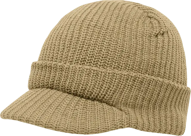 Decky 605 GI Jeep Beanie with Visor - Khaki - Khaki / One Size Fits Most
