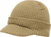 Decky 605 GI Jeep Beanie with Visor - Khaki - Khaki / One Size Fits Most