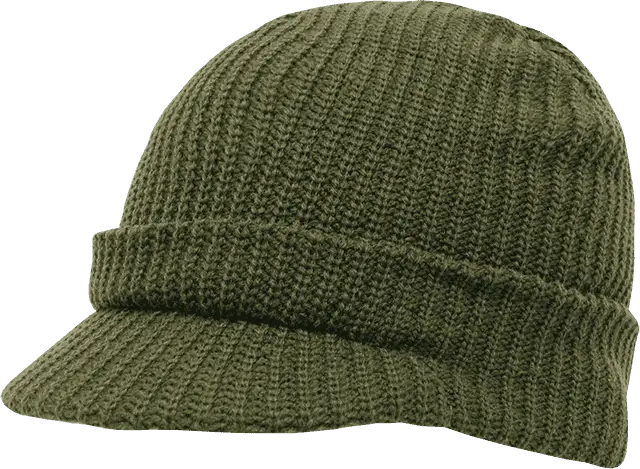 Decky 605 GI Jeep Beanie with Visor - Olive - Olive / One Size Fits Most