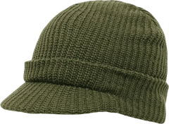 Decky 605 GI Jeep Beanie with Visor - Olive - Olive / One Size Fits Most