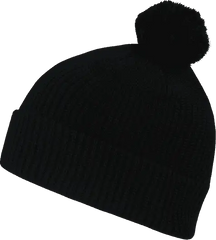 Decky 686 Pom Pom Acrylic Beanie - Black - Black / One Size Fits Most