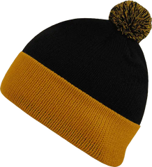 Decky 687 Athletic Pom Pom Beanie - Black Gold - Black Gold / One Size Fits Most