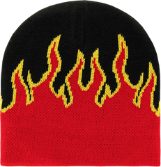 Decky 8003 Fire Beanie - Black Red Yellow - Black Red / One Size Fits Most