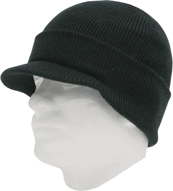 Decky 8009 Jeep Beanie with Visor - Black - Black / One Size Fits Most