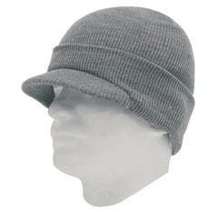 Decky 8009 Jeep Beanie with Visor - Heather Gray - Gray / One Size Fits Most