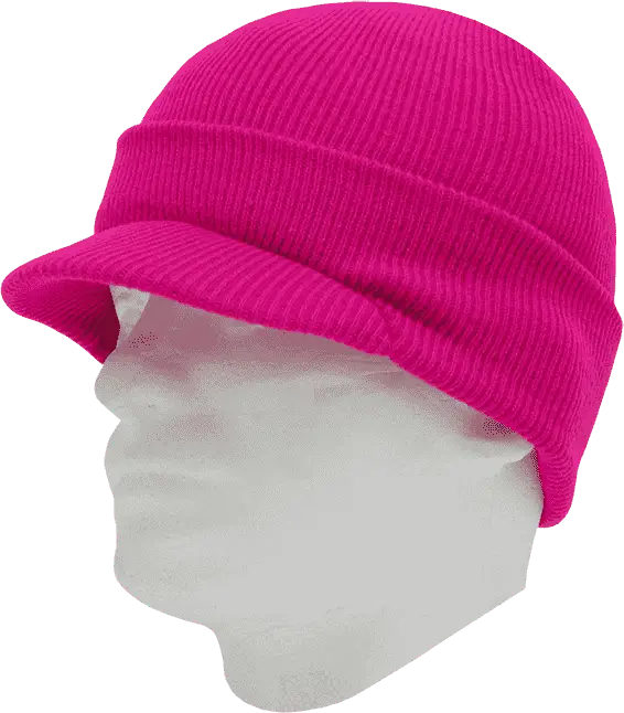 Decky 8009 Jeep Beanie with Visor - Hot Pink - Hot Pink / One Size Fits Most