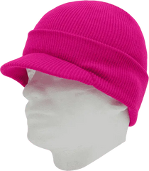 Decky 8009 Jeep Beanie with Visor - Hot Pink - Hot Pink / One Size Fits Most