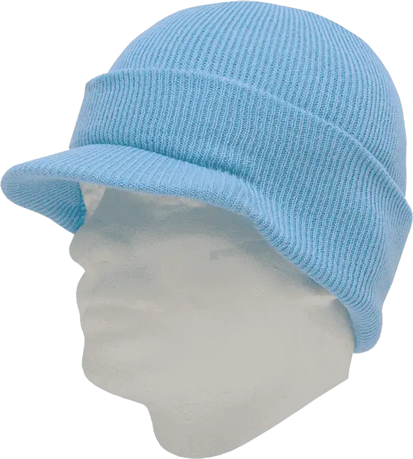Decky 8009 Jeep Beanie with Visor - Light Blue - Blue / One Size Fits Most