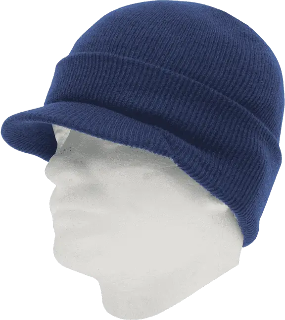 Decky 8009 Jeep Beanie with Visor - Navy - Navy / One Size Fits Most