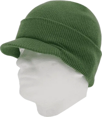 Decky 8009 Jeep Beanie with Visor - Olive - Olive / One Size Fits Most