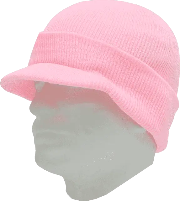 Decky 8009 Jeep Beanie with Visor - Pink - Pink / One Size Fits Most
