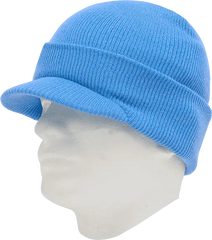 Decky 8009 Jeep Beanie with Visor - Sky - Columbia Blue / One Size Fits Most