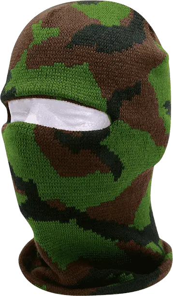 Decky 8033 Camo Face Mask 1 Hole Beanie - Woodland - Woodland / One Size Fits Most