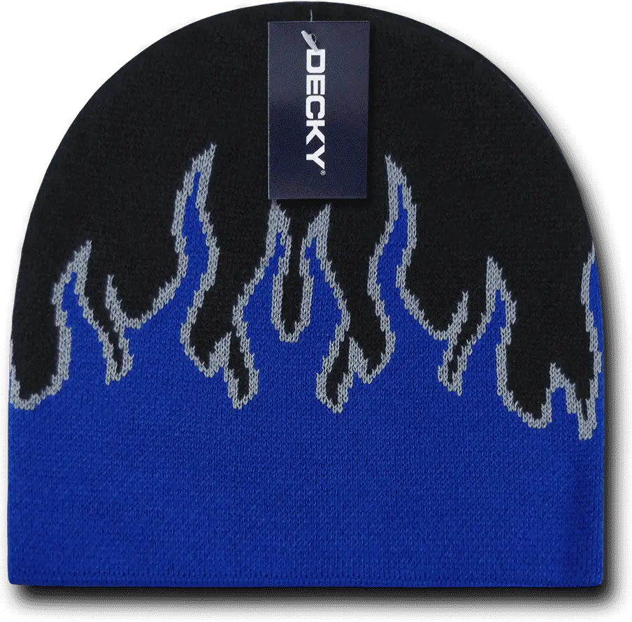 Decky 9055 Kids Fire Beanie - Black Blue Gray - Black Blue / One Size Fits Most