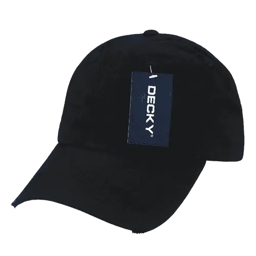 Decky 959 Vintage Frayed Polo Cap - Black - Black / One Size Fits Most