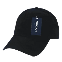 Decky 959 Vintage Frayed Polo Cap - Black - Black / One Size Fits Most