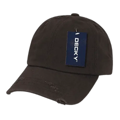 Decky 959 Vintage Frayed Polo Cap - Brown - Brown / One Size Fits Most
