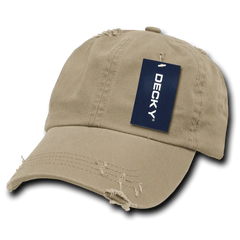 Decky 959 Vintage Frayed Polo Cap - Khaki - Khaki / One Size Fits Most