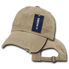 Decky 959 Vintage Frayed Polo Cap - Khaki - Khaki / One Size Fits Most