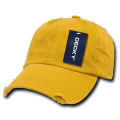 Decky 959 Vintage Frayed Polo Cap - Mango - Orange / One Size Fits Most