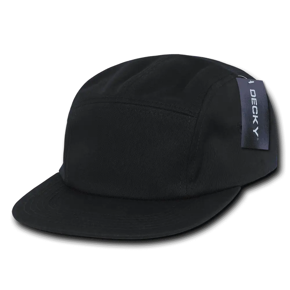 Decky 985 5 Panel Racer Cap - Black - Black / One Size Fits Most