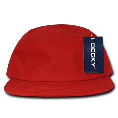 Decky 985 5 Panel Racer Cap - Red - Red / One Size Fits Most