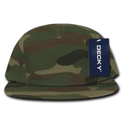 Decky 985 5 Panel Racer Cap - Woodland Camo - Woodland Camo / One Size Fits Most
