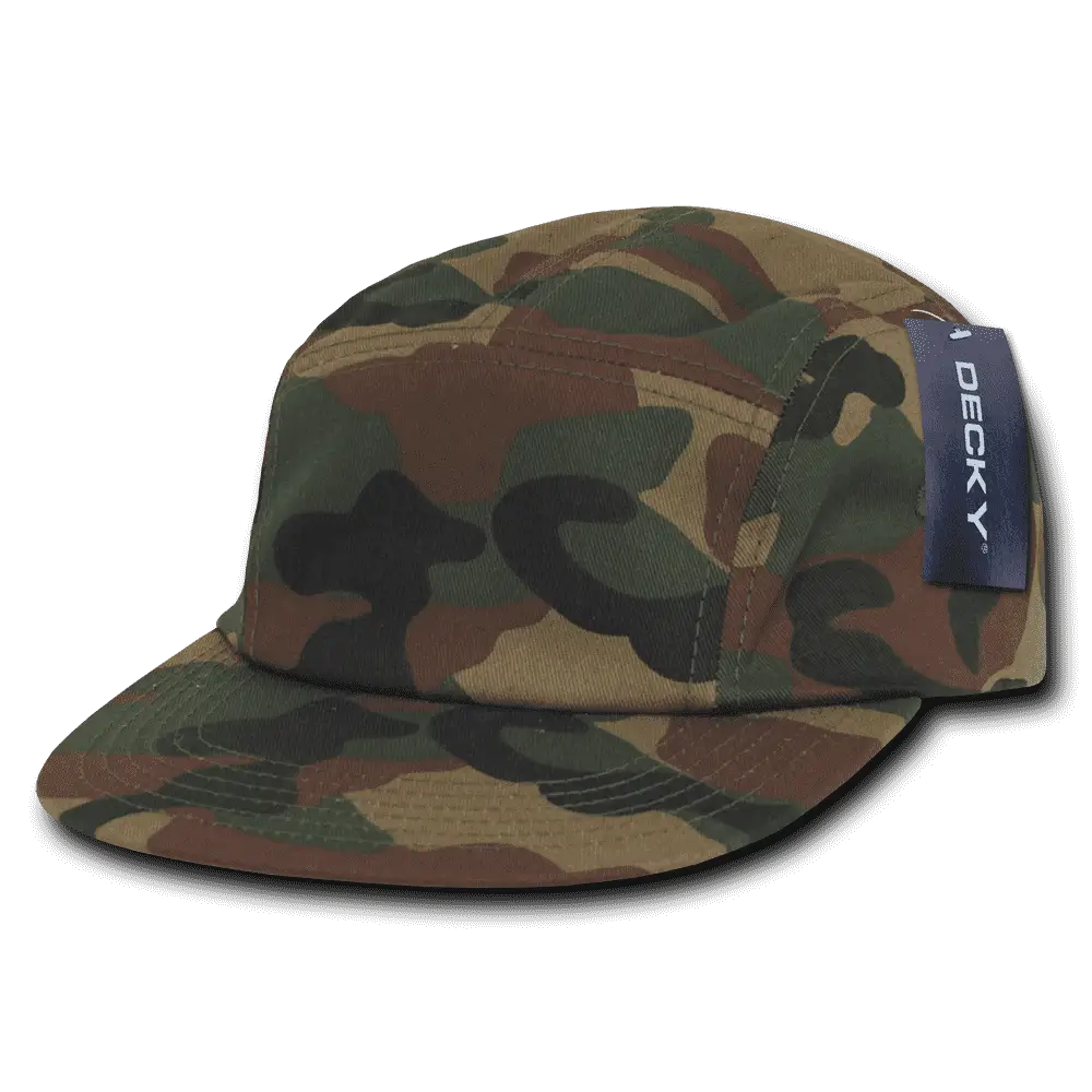 Decky 985 5 Panel Racer Cap - Woodland Camo - Woodland Camo / One Size Fits Most