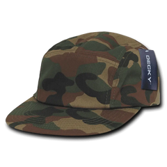 Decky 985 5 Panel Racer Cap - Woodland Camo - Woodland Camo / One Size Fits Most