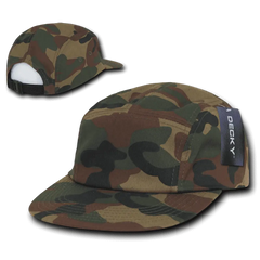 Decky 985 5 Panel Racer Cap - Woodland Camo - Woodland Camo / One Size Fits Most