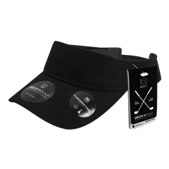 DeckyGolf 6104 Pique Patterned Sun Visor - Black - Black / One Size Fits Most