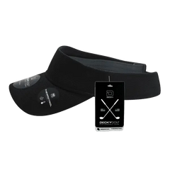 DeckyGolf 6104 Pique Patterned Sun Visor - Black - Black / One Size Fits Most