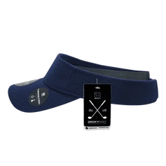 DeckyGolf 6104 Pique Patterned Sun Visor - Navy - Navy / One Size Fits Most