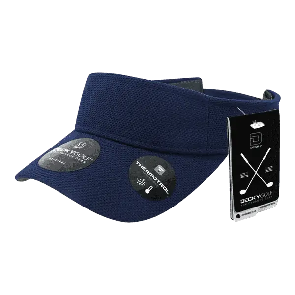 DeckyGolf 6104 Pique Patterned Sun Visor - Navy - Navy / One Size Fits Most