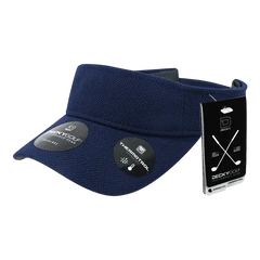 DeckyGolf 6104 Pique Patterned Sun Visor - Navy - Navy / One Size Fits Most