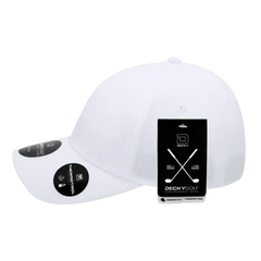 DeckyGolf 6105 Pique Patterned L/C Relaxed Cap - White - White / One Size Fits Most