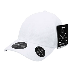 DeckyGolf 6105 Pique Patterned L/C Relaxed Cap - White - White / One Size Fits Most