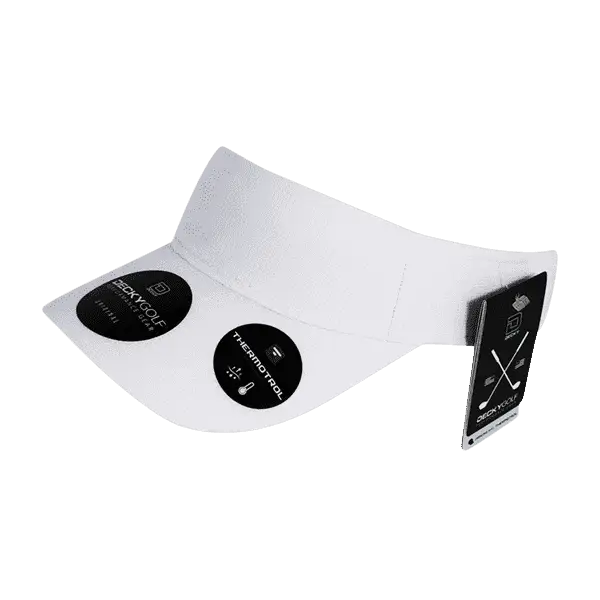 DeckyGolf 8104 Screen Fabric Sun Visor - White - White / One Size Fits Most