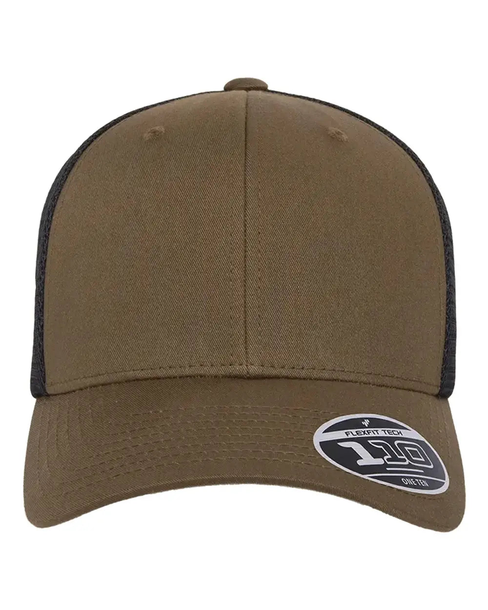 Flexfit 110M 110® Mesh-Back Cap - Coyote Brown Black - Brown Black / One Size Fits Most