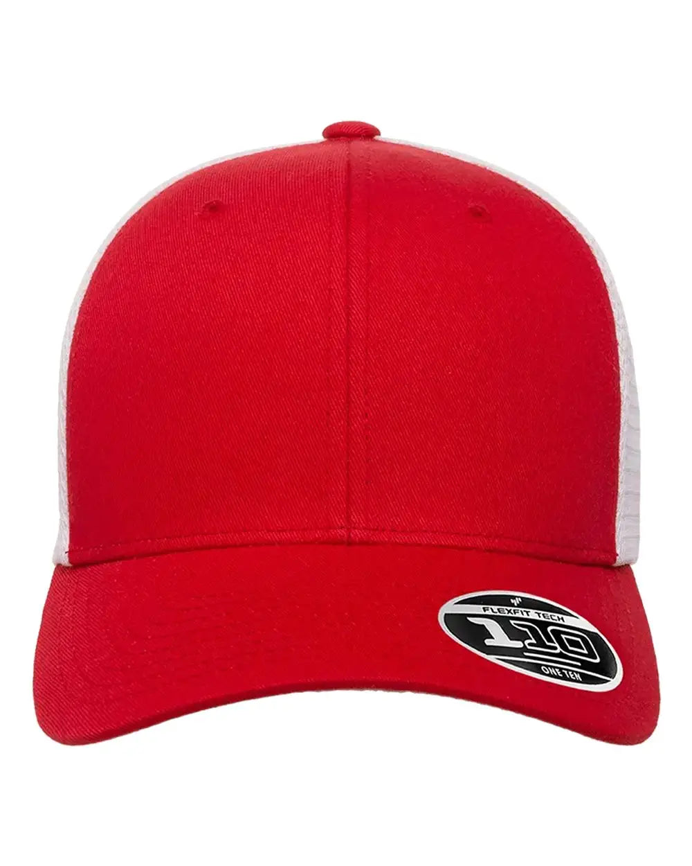 Flexfit 110M 110® Mesh-Back Cap - Red White - Red White / One Size Fits Most