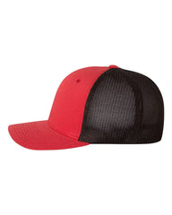 Flexfit 6511 Trucker Cap - Red Black - Red Black / One Size Fits Most