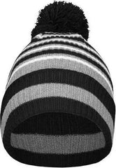 Holloway 223815 8 1/2’’ Spirit Pom Beanie - Black Heather Gray White - Black Gray / One Size fits Most