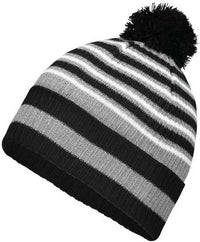 Holloway 223815 8 1/2’’ Spirit Pom Beanie - Black Heather Gray White - Black Gray / One Size fits Most