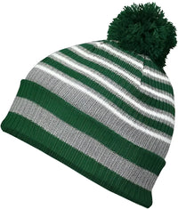 Holloway 223815 8 1/2’’ Spirit Pom Beanie - Dark Green Heather Gray White - Dark Green Gray / One Size fits Most