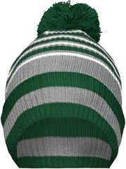Holloway 223815 8 1/2’’ Spirit Pom Beanie - Dark Green Heather Gray White - Dark Green Gray / One Size fits Most
