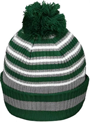 Holloway 223815 8 1/2’’ Spirit Pom Beanie - Dark Green Heather Gray White - Dark Green Gray / One Size fits Most