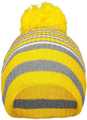 Holloway 223815 8 1/2’’ Spirit Pom Beanie - Gold Heather Gray White - Gold Gray / One Size fits Most