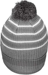 Holloway 223815 8 1/2’’ Spirit Pom Beanie - Graphite Heather Gray White - Dark Gray Gray / One Size fits Most